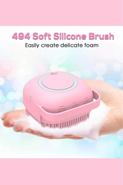 Duş Jeli Hazneli Silikon Fırça Kese Çok Amaçlı Vücut Temizleme Kesesi Peeling Banyo Lifi Bulaşık - Resim 6