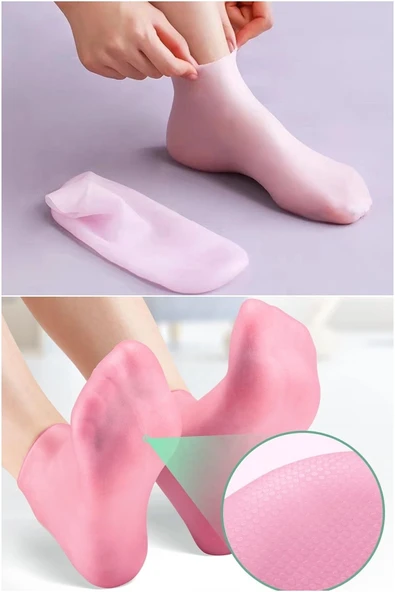 Silikon Ayak Bakım Çorabı Krem Spa Peeling Nemlendirici Çatlak Önleyici Ölü Deri Atıcı Çorap