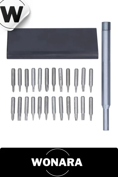 Özel Üretim Laptop Gözlük Saat Telefon Tamir Mıknatıslı Mini Plastik Kutulu 25 Parça Tornavida Seti - Resim 3