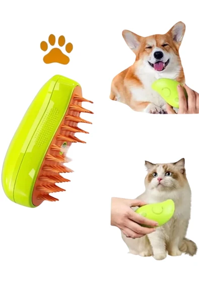 Sert Tarak Fırçalı Soğuk Buharlı Kedi Köpek Fırçası Tarağı Şarjlı ürün görseli 1