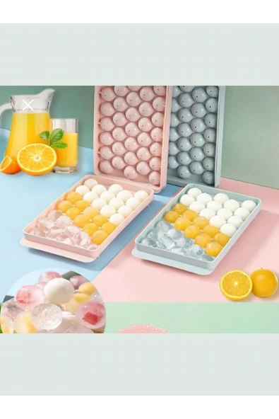 Küre Buz Kalıbı Kapaklı 33 Hazneli Yuvarlak Buz Kalıbı Kokteyl Sunum Buz Kalıbı, 1 Adet - Resim 2