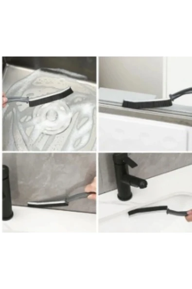 Çok Amaçlı Multi İnce Temizlik Fırçası Derz Arası Banyo Mutfak Lavabo Detay Temizleme Fırçası 3ADET6 - Resim 4