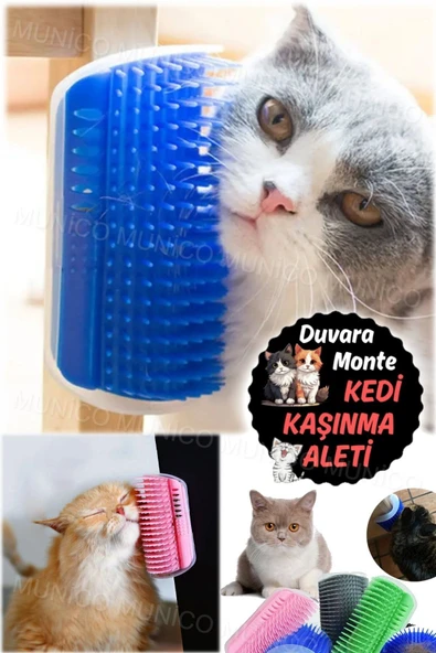 Duvara Yapışan Kedi Kaşıma Aparatı – Tüy Temizleme ve Kaşınma İçin Etkili Tarak ve Fırça Kedi Tüy - Resim 2