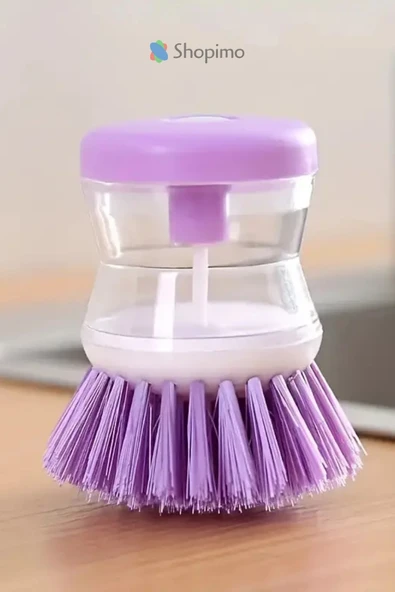 Deterjan Hazneli Bulaşık Yıkama Fırçası - Pratik Mutfak Temizlik Fırçası - Resim 2