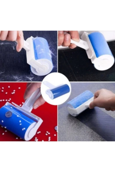 Pratik Silikon Kapaklı Yıkanabilir Pratik Tüy Ve Toz Toplama Rulosu Aparatı Tüy Toplama Rulosu ürün görseli 1