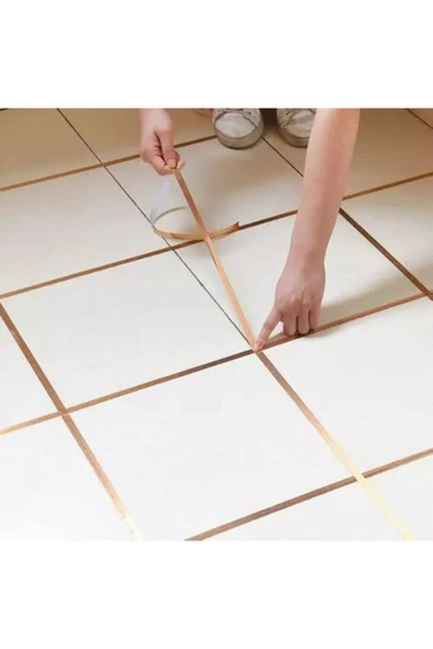 Çok Amaçlı Dekoratif Süsleme Bandı Duvar Kapı Pencere Fayans Banyo 50 Metre Altın Renk ürün görseli 1