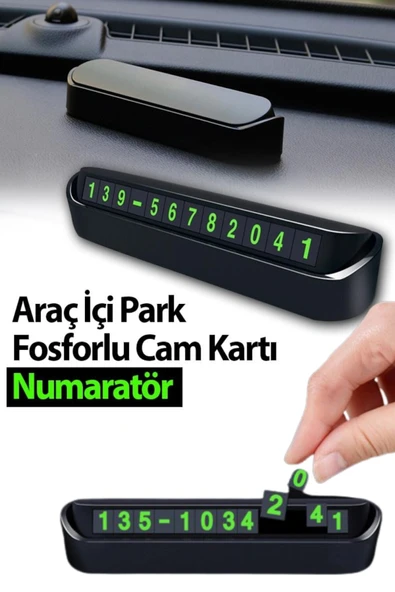 Fosforlu Acılır Kapanabilir Numaratör Ön Torpido Üstü Telefon Numarası Göstergesi Araba ürün görseli 1