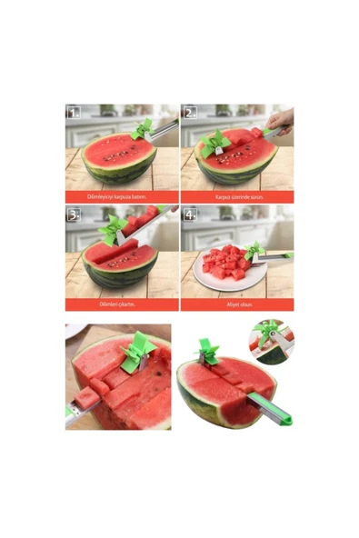 Özel Tasarım Pratik Ergonomik Şekli Şık Nizami Lezzetli Karpuz Dilimleyici-Paslanmaz Çelik ürün görseli 1