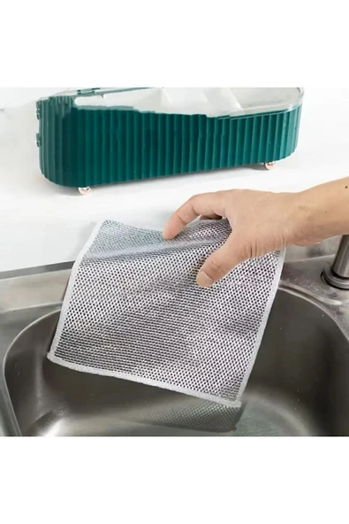 Main Shop 1 Adet Çok Fonksiyonlu Çizilmez Tel Bulaşık Bezi Çelik Tel Bulaşık Havlusu M-602 - Resim 2