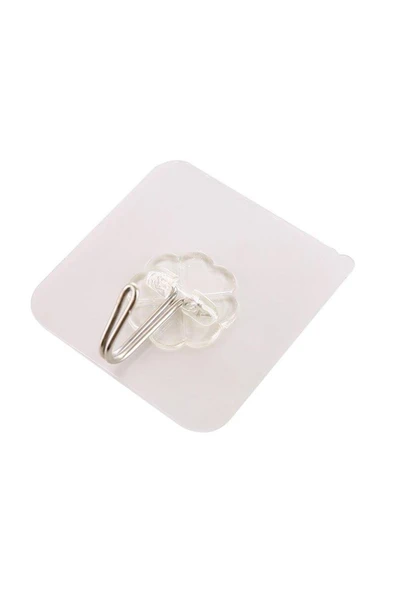 Kendinden Yapışkanlı Şeffaf Askı 5 Li Set Banyo Mutfak Askısı - Resim 3
