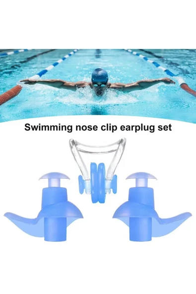 Özel Gürültü Azaltan Su Bloke Eden Silikon Yüzücü Su Geçirmez Deniz Kulak Burun Tıkayıcı Havuz Seti - Resim 5