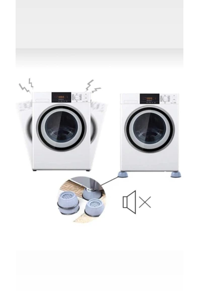 Gürültü Engelleyici Kaymaz Titreşim Önleyici Ayak Pedleri Çamaşır Makinesi Stoper 4 Lü Set - 4