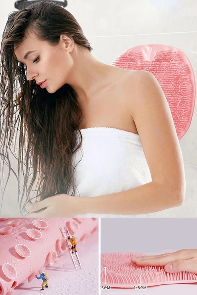 Pratik Silikon Vantuzlu Banyo Fırçası Masaj Pedi Sırt Ayak Kesesi Yıkama Aleti - Resim 4