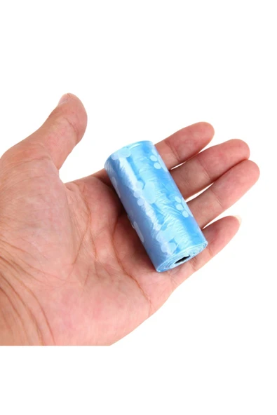 Evcil Hayvanlar Için Pati Desenli Kedi Köpek Kaka Poşeti Torbası | 4 Adet Toplam 60 Adet - Resim 6