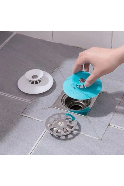 Pratik Süzgeçli Silikon Lavabo Ve Küvet Yuvarlak Lavabo Tıkacı Gider Tıkacı Banyo Evye Kapağı.Moa - Resim 2