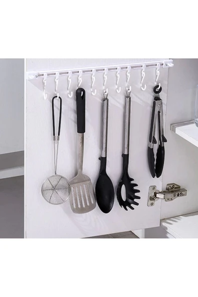 Hareketli 10 Kancalı Kendinden Yapışkanlı Askıı 40Cm New (Eg) - Resim 5