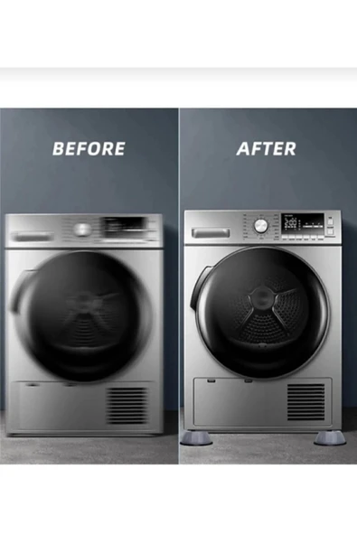 METALAY Beyaz Eşya Ayağı Çamaşır Makinesi Titreşim Önleyici KAYDIRMAZ Vantuzlu Stoper Set 4 Adet - 3