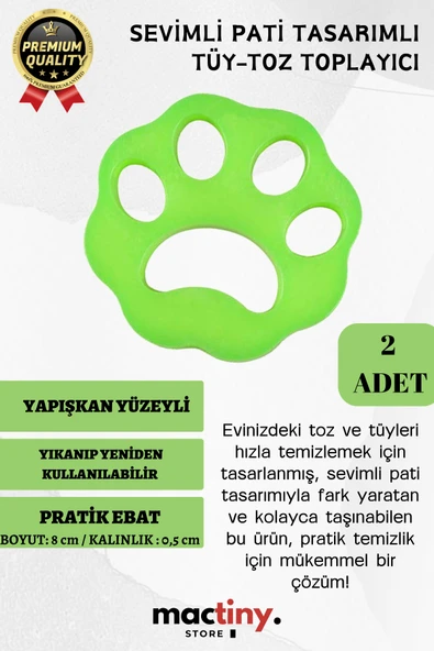 Premium Ürün Kedi Köpek Kum Yaş Mama Tasma Şampuan Oyuncak Sağlık Pati Tasarımlı Tüy Toz Toplayıcı - 1