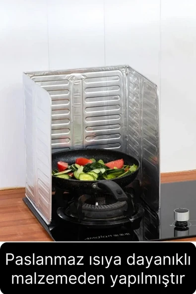 Ocak Fırın Arkası Yağ Sıçrama Koruyucu Katlanır Alüminyum Levha Rüzgar Önleyici Panel Folyo Plaka - Resim 2