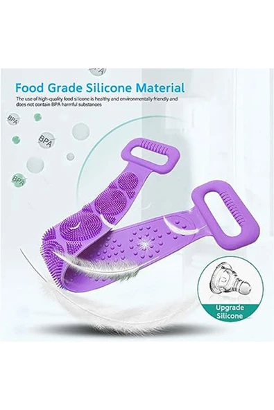 Silikon Banyo Vücut Duş Lifi Çift Taraflı Sırt Kesesi - Resim 6