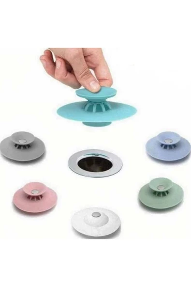 Pamhome 2 Kademeli Dokunmatik Lavabo Tıkacı Silikon Lavabo Gider Tıpası - Resim 2