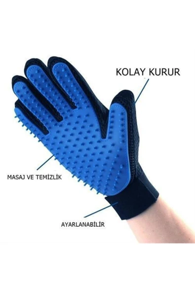 Çift Taraflı Kedi veKöpek Tüy Toplama Masaj ve Kaşıma Eldiveni - Resim 2