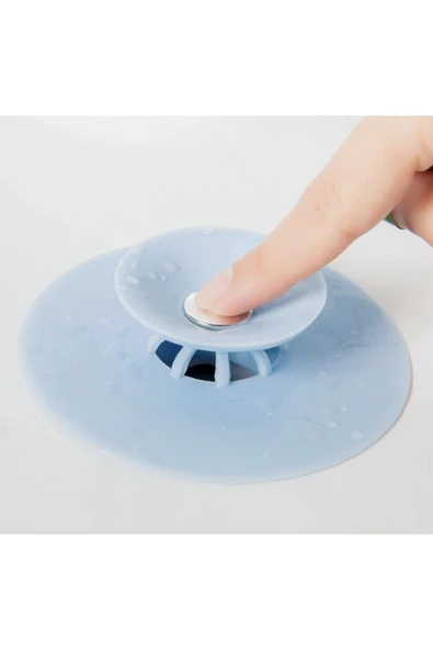 Lavabo Tıkacı Süzgeçli Tıkaç Silikon Büyük Banyo Küvet Kapağı Yeni Nesil Evye Kapatma Gider Tıpası ürün görseli