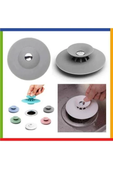 Lavabo Tıpası Ve Süzgeç Silikon Lavabo Süzgeci Tıkanma Önleyici - Resim 2