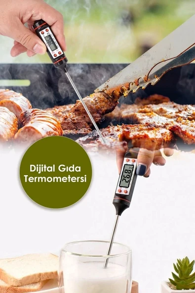 Pratik Dijital Gıda Termometresi Sıvı Gıda Et Süt Yiyecek Sıcaklık Ölçer Mutfak Gıda Termometresi - 2