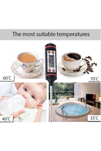 Dijital Mutfak Termometresi Dijital Termometre Süt Mama Barbekü - 2