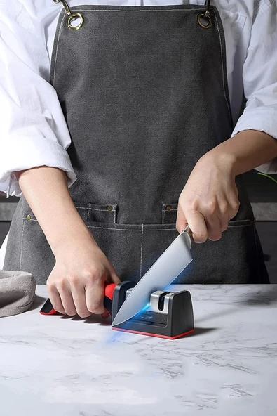 Profesyonel Bıçak Bileyici 3 Açılı Elmas Seramik Tungsten Çelik El Bıçakları Ergonomik Saplı Bileme - Resim 5