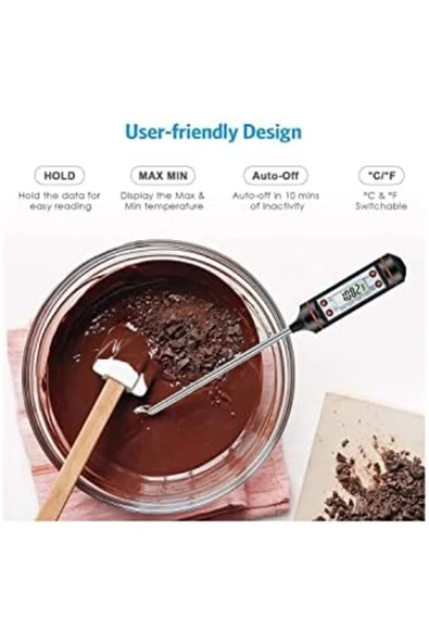 nars10 Gıda Termometresi Dijital Sıcaklık Derece Kutulu Et Süt Mama Yemek Isı Ölçer NewDesing - Resim 2