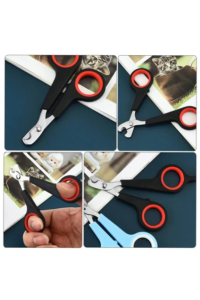 Küçük Çelik Uçlu Kedi Köpek Evcil Hayvan Tırnak Makası Pati Bakım Aleti Ergonomik Kaymaz Sap - Resim 3