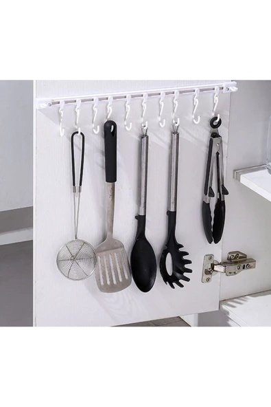 Hareketli 10 Kancalı Kendinden Yapışkanlıı Askı 40cm (C5) - Resim 5