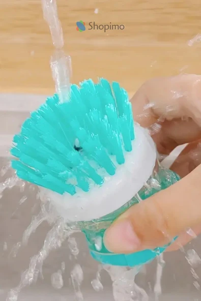 Deterjan Hazneli Bulaşık Yıkama Fırçası - Pratik Mutfak Temizlik Fırçası - Resim 4