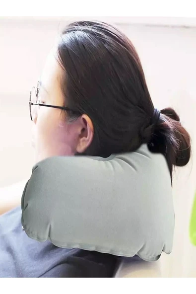 Ortopedik Araç Yolculuk Seyahat Oto Boyunluk Destek Yastığı Şişme - Resim 2