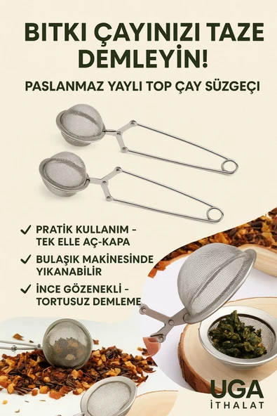 Maşalı Bitki Çayı Ihlamur Kuşburnu Yeşil Çay Demleme Süzgeci 16x5,5 Cm - Resim 2