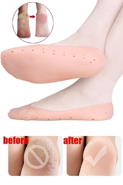 Main Shop Patik Ayak Topuk Çatlak Çorabı Ten Rengi Çorap Topuk Çatlak Giderici Ayak Bakım M-032 ürün görseli