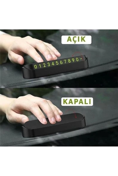 Fosforlu Acılır Kapanabilir Numaratör Ön Torpido Üstü Telefon Numarası Göstergesi Araba - Resim 6