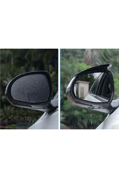 Mlvx Araba Ayna Yağmur Koruyucu Siper Karbon Desenli Mlv  Blsm - Resim 4