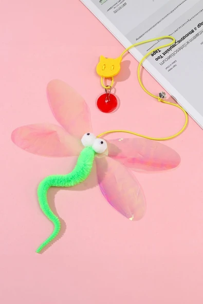 Kelebek Model Elastik Kedi Oyun Oltası, Kendinden Yapışkanlı, Sağlığa Zararsız, Portatif ürün görseli 1