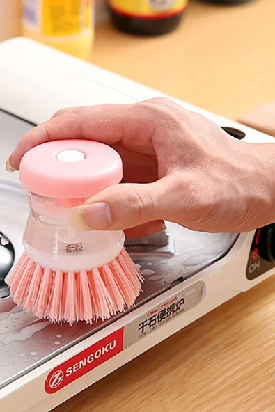 Deterjan Hazneli Bulaşık Yıkama Fırçası – Bulaşık Süngeri Ve Fırçası - Resim 5