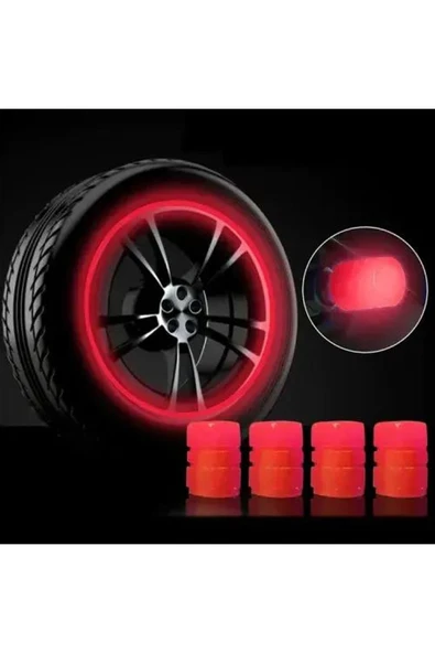 Mavi Renk Sibop Kapağı Fosforlu Floresan Led Pilsiz Araba Motorsiklet Bisiklet Lastik Sibop 2 adet - Resim 5