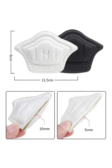 2 Adet İstiridye şekilli ayakkabı topuk vurma önleyici ve daraltma pedi 10mm - 4