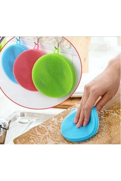 Silikon Bulaşık Yıkama Fırçası Tükenmeyen (2 Adet) ürün görseli 1