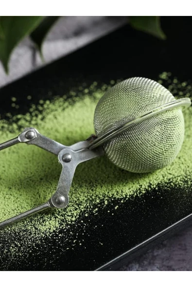 Paslanmaz Çelik Bitki Çayı Demleme Süzgeci Maşalı Çay Süzgeci - Resim 3