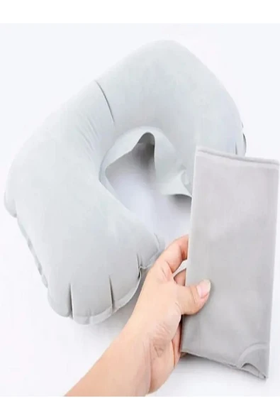 Ortopedik Araç Yolculuk Seyahat Oto Boyunluk Destek Yastığı Şişme - Resim 4