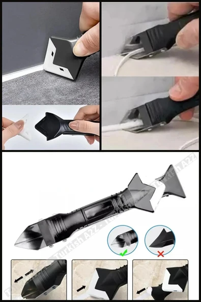 ÖZERUS 3'ü 1 Arada Fayans Derz Dolgu Kazıyıcı Sıyırıcı Silikon Sökücü Ve Uygulayıcı ürün görseli 1