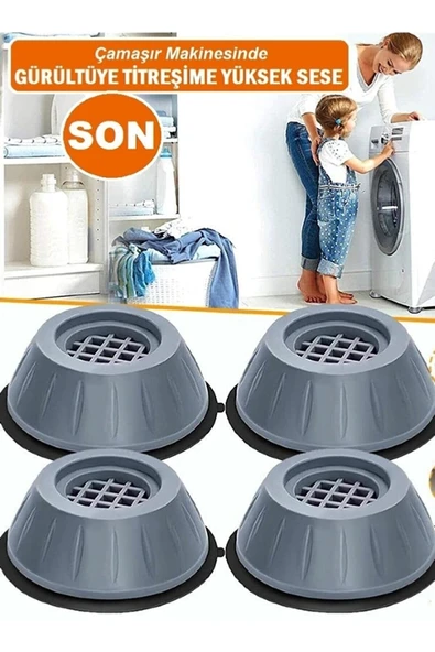 4 Adet Gürültü Engelleyici Ve Kaymaz Titreşim Önleyici Kauçuk Ayak Pedleri Çamaşır Makinesi Stoper - 2