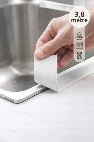 Kendinden Yapışkanlı Su Geçirmez Sızdırmaz Banyo ve Mutfak İçin Koruma Bandı - 3,8 Metre - Resim 2